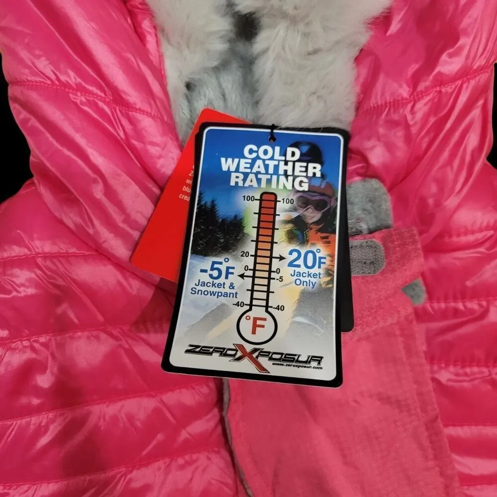 NWT ZeroXposur Girls Snowboarding Heavyweight Jacket & Headband‎ Sz 10/12 Pink